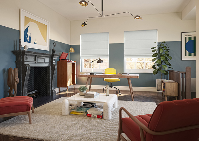 Melrose (Blackout), Soft White - Motorised Roman Blind - Image 6